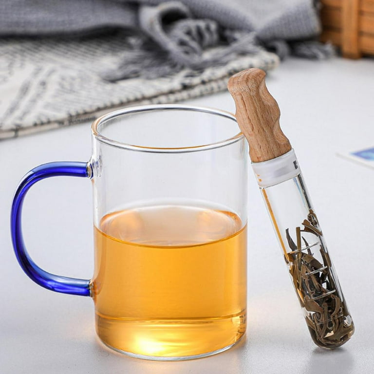 PDTO High Borosilicate Glass Test Tube Tea Filter Loose Leaf Diffuser Tea  Strainer
