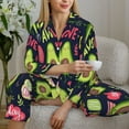 thumbnail image 4 of Wukai Avocado Love Print Women's Pajama Set - Soft Long Sleeve Sleepwear for Comfort and Style-Medium, 4 of 9