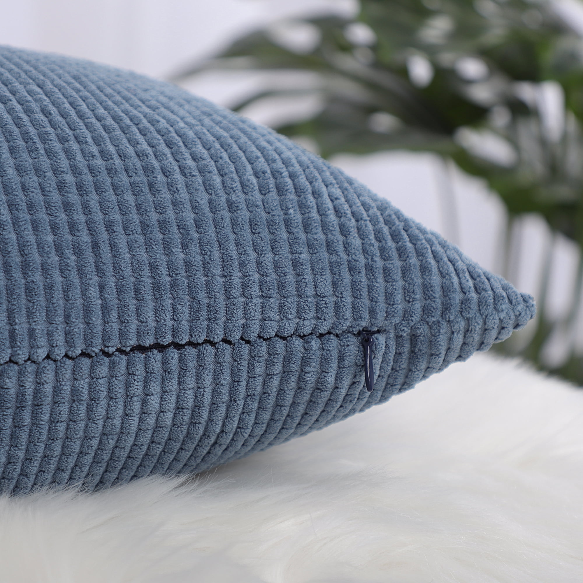 REGALWOVEN Velvet Square Decorative Throw Pillow Cover, 26"x26", Navy