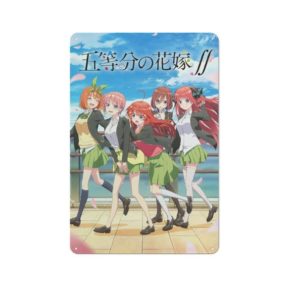 The Quintessential Quintuplets Hanging Picture Tin Hanging Picture Wall Poster Metal Painting Creativity Poster Home Decor Painting Anime Goods Gift 30x20cm