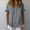 Gray, variant on Blouses for Women Short Sleeve Shirts Casual Pink Cotton Linen Summer Shirt Relaxed Fit Ruffle V Neck Pullover Women's Tops