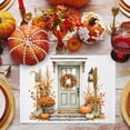 thumbnail image 3 of Placemats Set of 6 - 13x19 Inch, Thanksgiving Fall Non-Slip Washable Place Mats for Dining Table, Autumn Botanical Harvest Farmhouse Polyester & Linen Blend Table Mats for Kitchen Party Holiday, 3 of 9