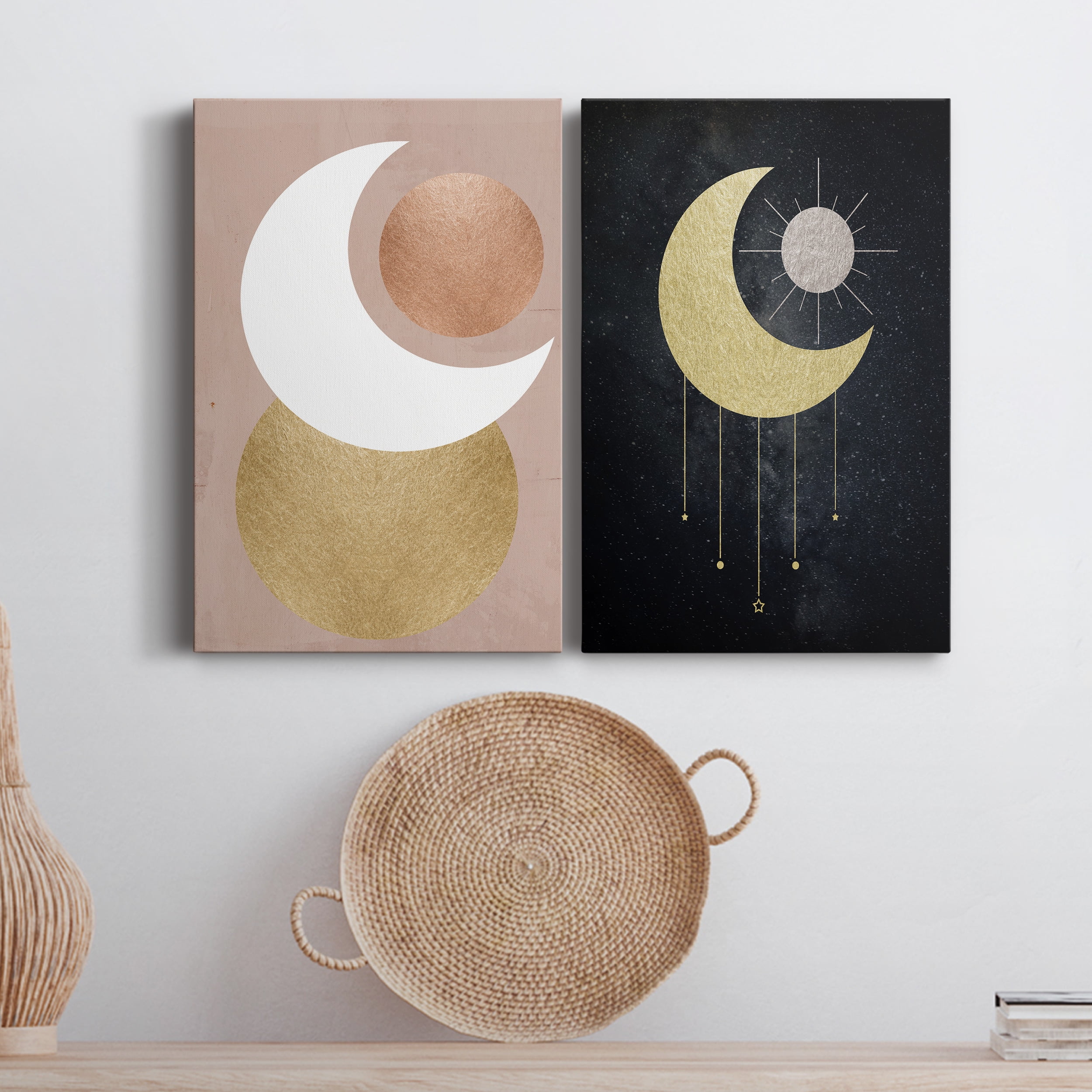 Lunar Mystic Premium Gallery Wrapped Canvas - Ready to Hang - Set of 2 - 24 x 36 Each