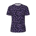 thumbnail image 5 of Wukai Lavender Flowers Print Men's Short-Sleeved Mesh T-Shirt,Quick-Dry Short Sleeve Workout T-Shirt-Small, 5 of 8
