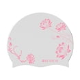 thumbnail image 2 of Gorro de natación de silicona fácil de poner y quitar Gorro de natación antideslizante con estampado floral, 2 of 8