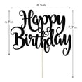 thumbnail image 2 of Adorno para Pastel FmiyunEea con Brillantina Feliz Cumpleaños Decoración Negra, 2 of 7
