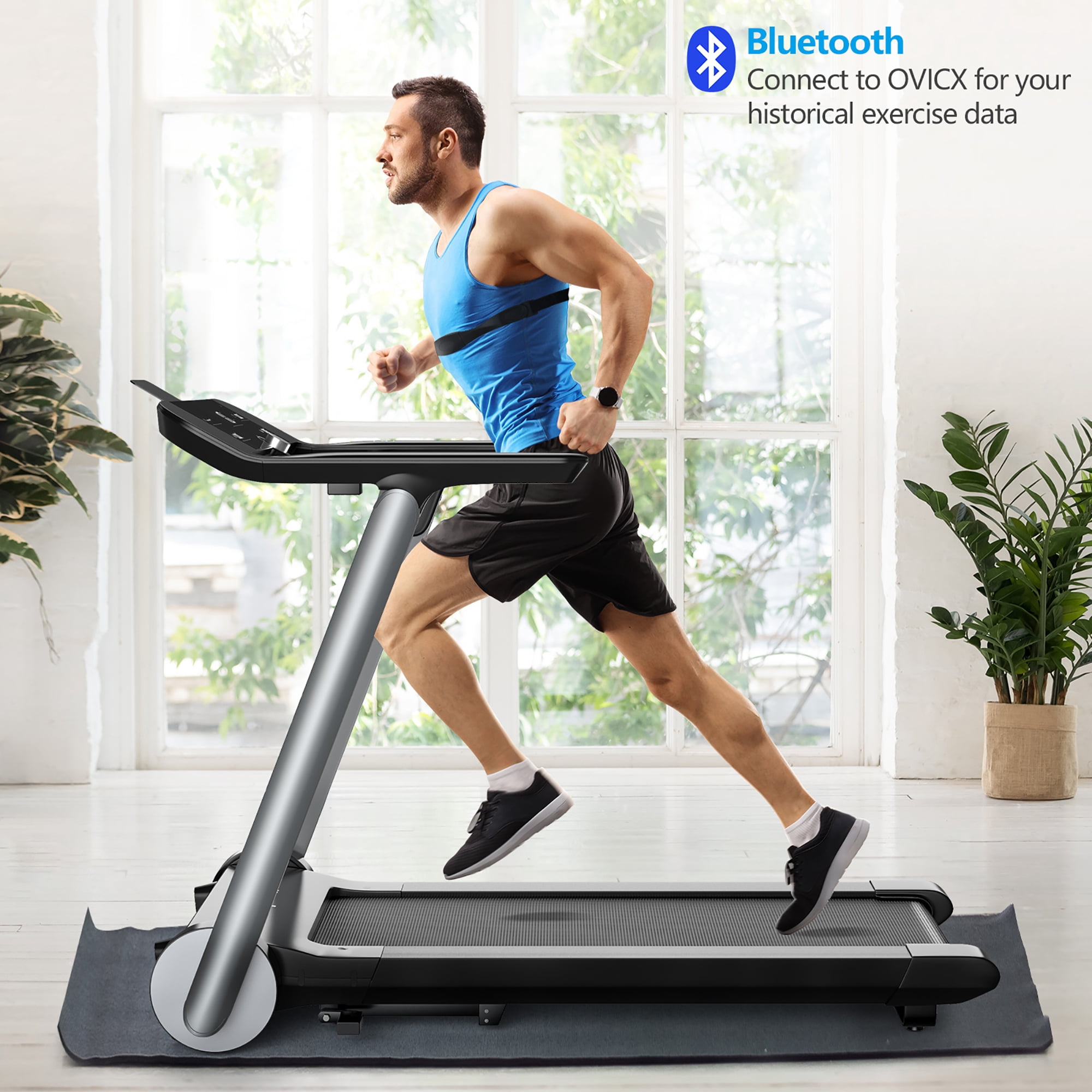 Costway Folding Electric Treadmill Jogging MachineBluetooth10 Preset Programs