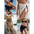 thumbnail image 3 of Gustave Women's Short Sarongs Beach Wrap Sheer Bikini Wraps Chiffon Cover Ups Skirt for Swimwear Swimsuit (Navy), 3 of 4
