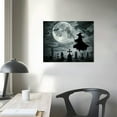 thumbnail image 4 of FUMJ Witch Moon Cemetery Decorative Wall Art Canvas 20x16 in / 16x12 in Halloween Living Room Bedroom Home Office Wall Decor 20x16in, 4 of 6