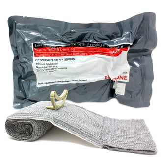 4-Pack Israeli Style Trauma Compression Wound Bandage, 4 Inch, First Aid, Military Surplus Style