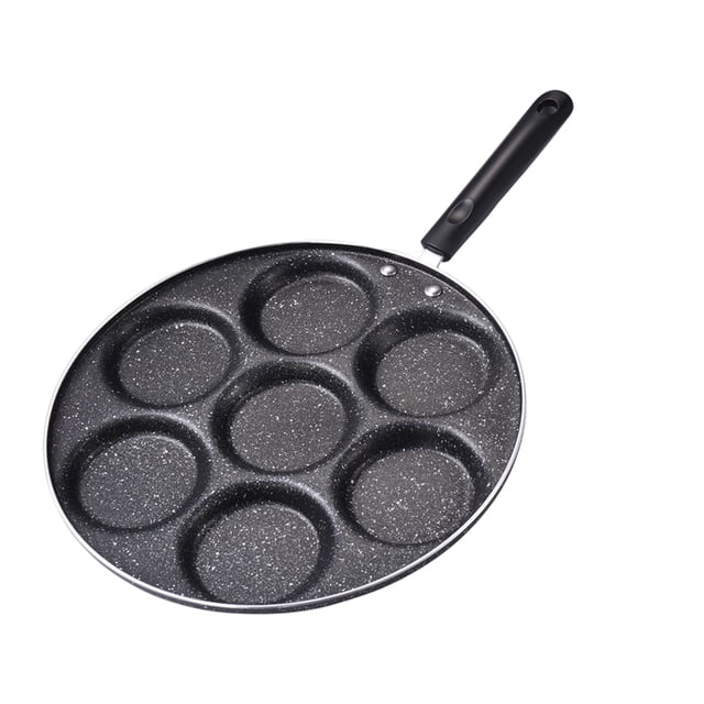 Sartén de huevo Sunnimix Adherente de 7 Agujeros para Panqueques y Hamburguesas de Hierro