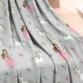thumbnail image 3 of Princess Unicorn Butterfly Pattern Blanket,Comfortable Soft Flannel Throw Blanket,All Season,Warm Lightweight Blankets for Sofa Bed Couch Living Room Chair,30"x40", 3 of 4