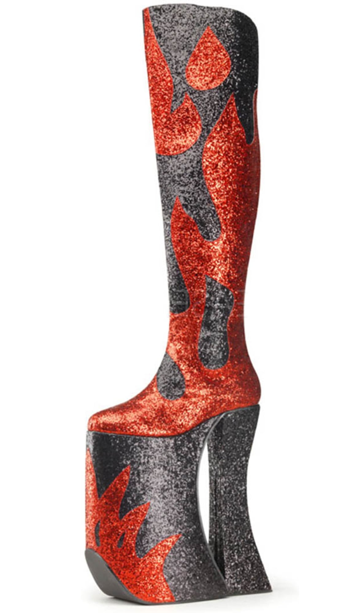 red sparkly thigh high boots