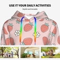 thumbnail image 4 of Haiem Strawberry And Flowers for Men's Fashion Hoodies & Sweatshirts with Kangaroo Pocket,Hooded Sweatshirt with Eye-catching Drawstrings-X-Large, 4 of 7