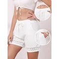 thumbnail image 2 of DARING DIVA Women's Beach Drawstring High Waisted Shorts with Pockets Large White, 2 of 6