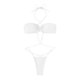 thumbnail image 4 of Gibobby Trajes de Baño Mujer Completo Bikini de cuello con correas sexy de colores sólidos para mujer(Blanco,G), 4 of 4