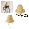 thumbnail image 2 of Sun Straw Hat Tall Crown Lightweight Long Strap Hats Wide Brim Sun Hat Accessory Beach Hat for Women, 2 of 9