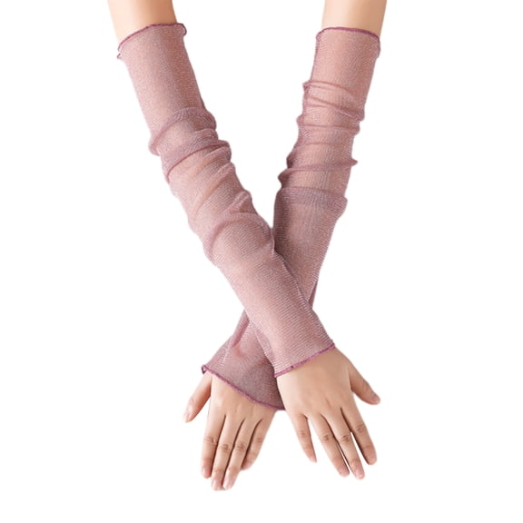 1pair Women Arm Sleeves Thin Skin Protecting Sleeves Elastic Driving Oversleeve for Outdoor Activity