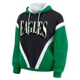thumbnail image 2 of Women's WEAR by Erin Andrews Kelly Green/Black Philadelphia Eagles Plus Size Retro Crinkle Full-Zip Hoodie Windbreaker, 2 of 5