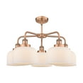 thumbnail image 3 of Innovations Lighting  Bell - 5 Light 26" Stem Hung Chandelier Antique Copper/Matte White, 3 of 5