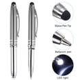 thumbnail image 4 of Uxcell Ballpoint Pen with Stylus Tip and LED Flashlight Metal Pen Black Ink 1.0mm Medium Point Stylus Pen, Gray 5 Pack, 4 of 7