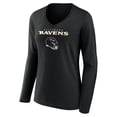thumbnail image 2 of Women's Roquan Smith Black Baltimore Ravens Team Wordmark Player Name & Number Long Sleeve V-Neck T-Shirt, 2 of 3