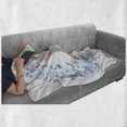 thumbnail image 6 of Watercolor Flower Soft Flannel Fleece Throw Blanket, Bunny Rabbit Portrait in Floral Wreath Illustration Country Style, Cozy Plush for Indoor and Outdoor Use, 50" x 60", Blue Grey White, by Ambesonne, 6 of 6