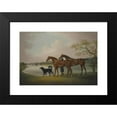thumbnail image 2 of Daniel Clowes 18x14 Black Modern Framed Museum Art Print Titled - A Pair of Hunters Held by a Groom, with a Newfoundland Dog, by a Lake, 2 of 5