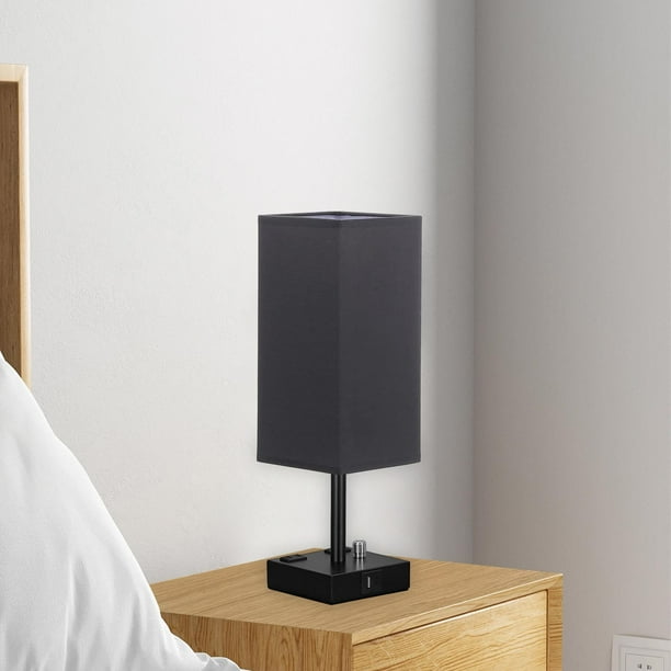 Bedroom Lamp Small Bedside Lamps with USB C and A Ports Table