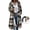 Beige, variant on Women's Plaid Cardigan Long Sleeve Open Front Duster Coat with Pockets Lapel Collar Oversized Sweater for Fall Winter