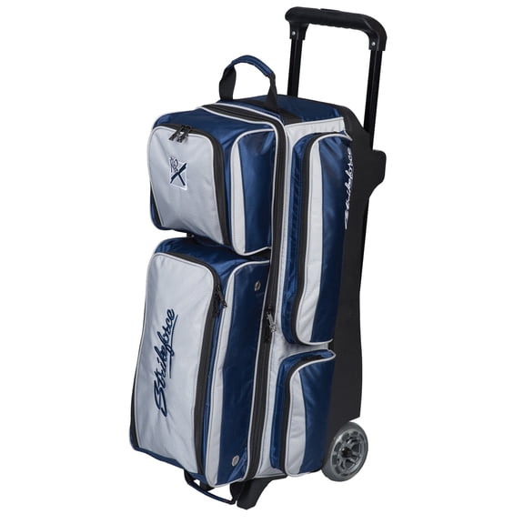 Konvoy Triple Roller Bowling Ball, Shoe & Accessory Bag Navy/Silver