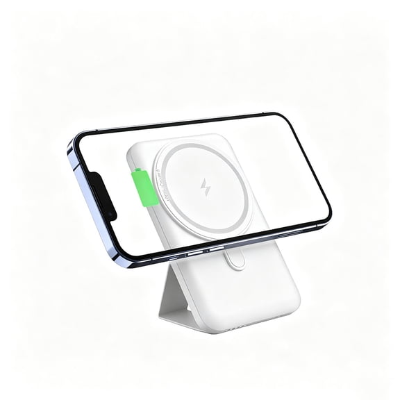 Magnetic Wireless Power Bank For IPhone 15 14 13 12 Pro Max 5000mAh Portable Charger White