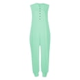 thumbnail image 5 of Fsqjgq Vintage Button Hooded Jumpsuit Summer Women Causal Beach Harem Pants Playsuit Fashion Loose Solid Sleeveless Romper Streetwear Mint Green M, 5 of 6