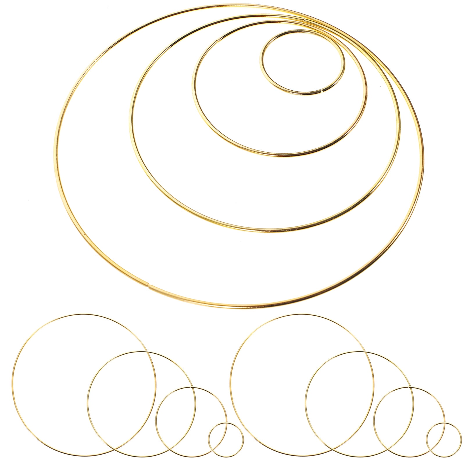 KONTONTY 3Sets Dream Catcher DIY Hoops Metal Rings Golden Iron for Macrame Wall Hanging Crafts