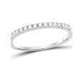 thumbnail image 2 of Bande de Mariage Empilable Fine en Or Blanc 14kt pour Femmes 1/6 Cttw, 2 of 4