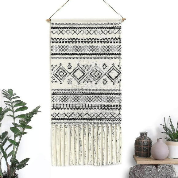 Macrame Woven Wall Hanging Tapestry- Boho Chic Bohemian Home Decor Geometric Art Decor Boho Backdrop