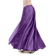 thumbnail image 3 of Bovxnpu Women Skirt Womens Fall Summer Long Satin Skirt Silk Elegant High Waist Cocktail Party Wedding Flowy A-Line Midi Skirts Beach Vacation Summer Outfits, 3 of 5