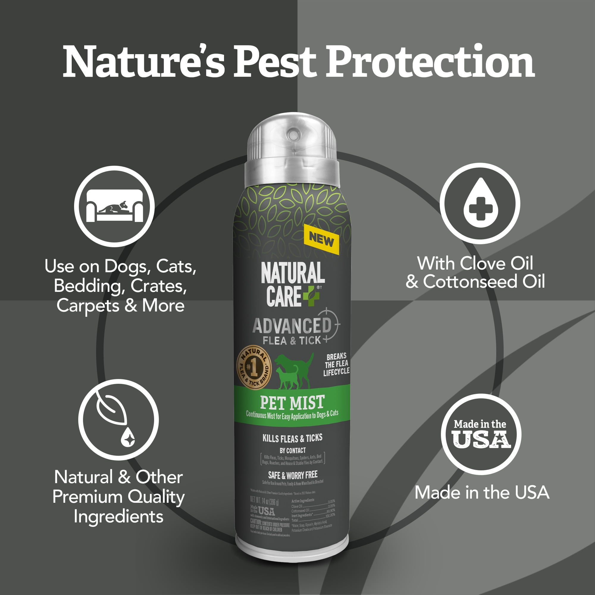 Natural Care Advanced Flea and Tick Pet Spray, 14 oz.