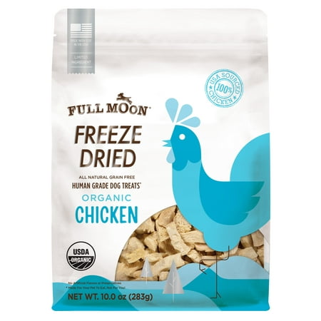 Full Moon All Natural Freeze Dried Dog Treats, Organic Chicken, 10 Ounce