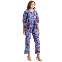 Moomaya Printed 2 Pcs Coord Set For Women, Cotton Top With Pants For Summers