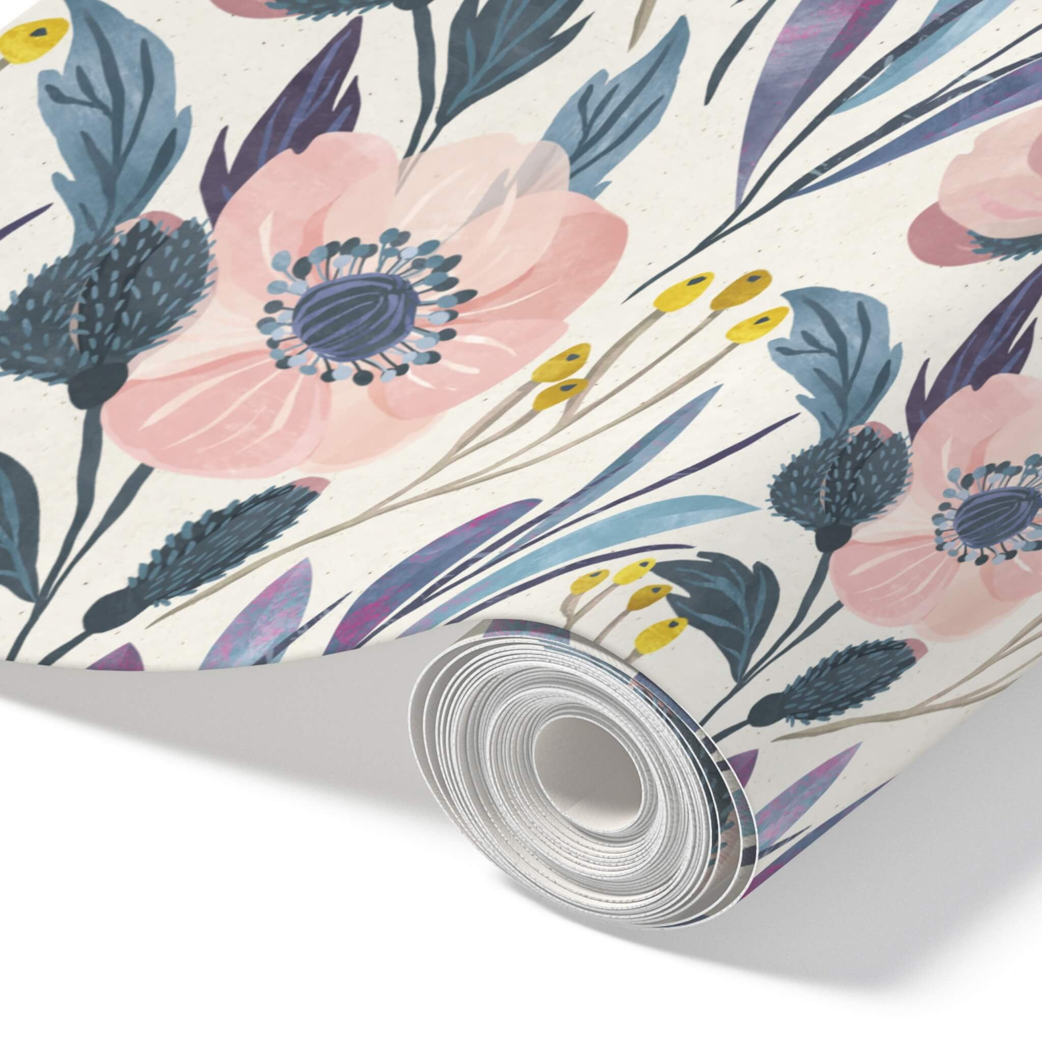Main Street Floral 20.5 in x 16 ft Peel & Stick Self‑Adhesive Pink Wild Flower Wallpaper Roll (Covers 28.18 Sq ft)