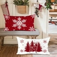 thumbnail image 5 of 12x22 Red Christmas Pillow Covers Set of 4, Lumbar Pillowcase, Winter Decorative Pillow Case, Merry Christmas Tree Cushion for Indoor Home Bedroom Sofa Xmas Couch Decor, 5 of 6