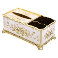 thumbnail image 1 of unbranded Caja Para Pañuelos Multiusos De Plástico Dorado Con Compartimentos Para Y Llaves, 1 of 8