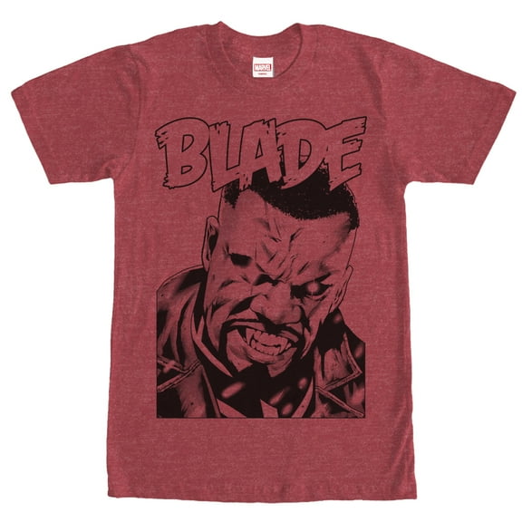 Men's Marvel Blade Vampire Hunter Portrait Graphic Tee Red Heather Small