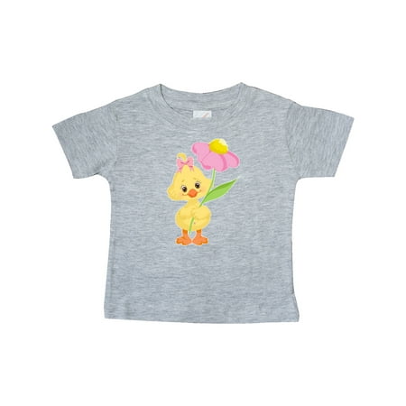 

Inktastic Cute Easter Chick with Pink Flower Gift Baby Boy or Baby Girl T-Shirt