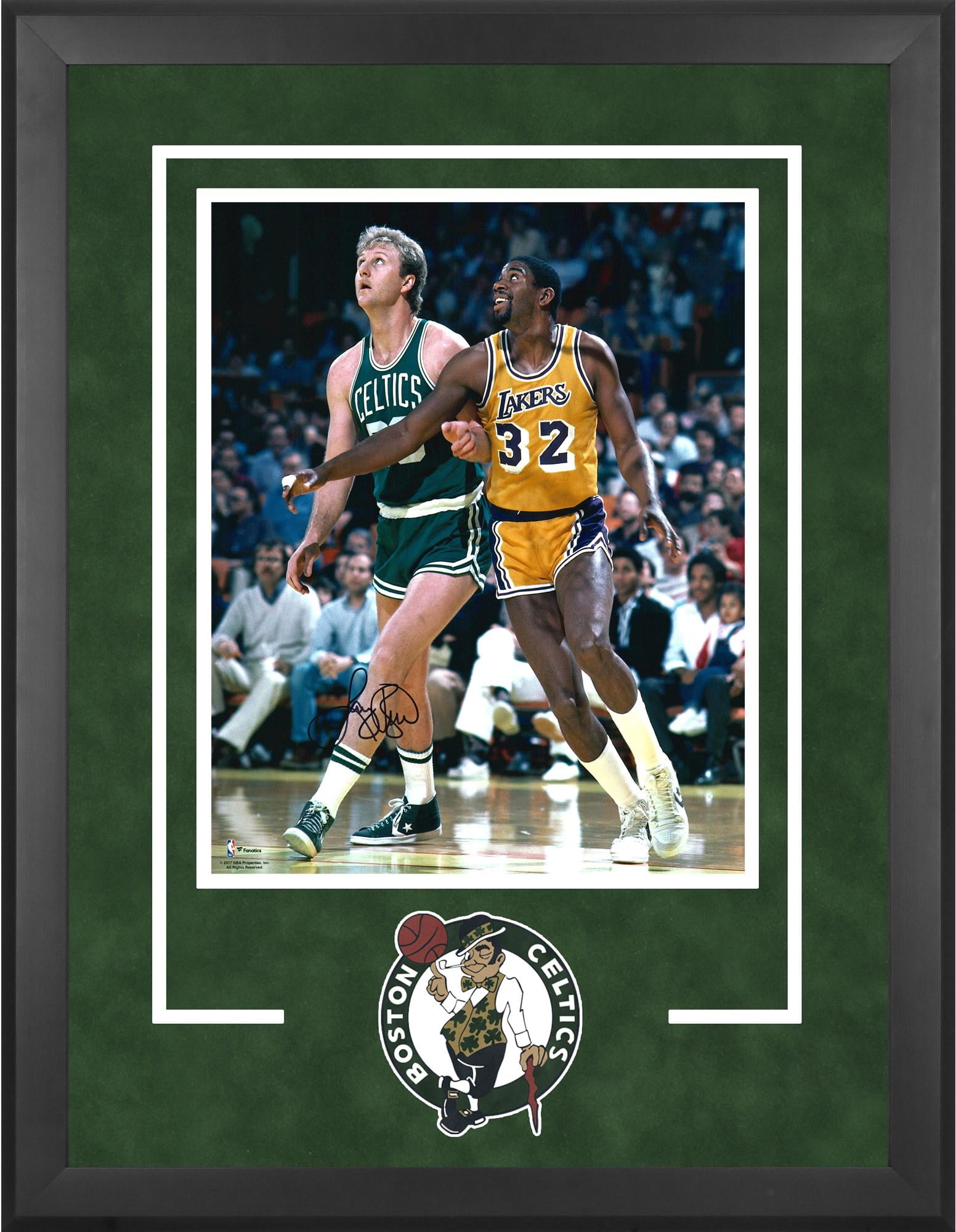 Fanatics Authentic Certified Framed Larry Bird Boston Celtics Autographed 16 x 20 Rebound vs Magic Johnson Photograph 