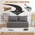 thumbnail image 5 of LEHZROAJ 4-in-1 Folding Sofa Bed , Convertible Sleeper Chair with Pillows, Fodable Mattress Floor Couch for Living Room, Bedroom, Grey, 5 of 10