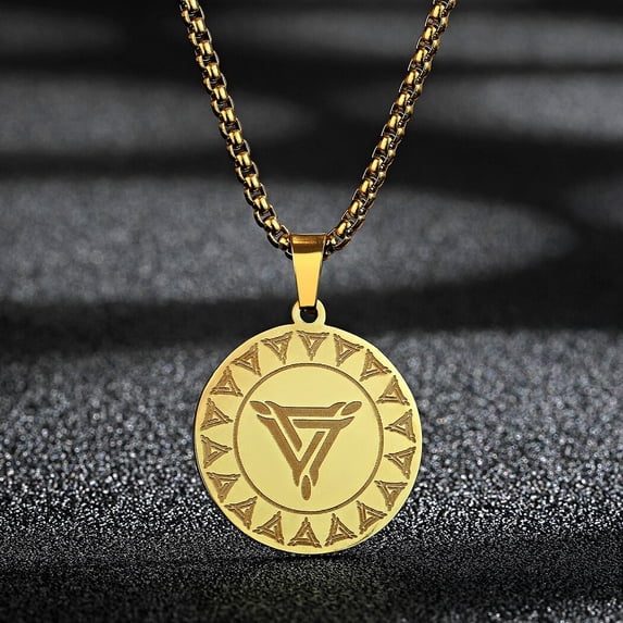 Viking Triangle Pendants Symbol Stainless Steel Necklace Jewelry