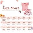 thumbnail image 2 of Mercatoo Toddler Baby Girls Ribbed Knit 2 Piece Outfit 𝗥uffle Short Sleeve Bowknot Flower Graphic Shorts Set Cute Soft Clothes, 2 of 8