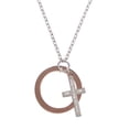 thumbnail image 2 of Delight Jewelry Acrylic 1 1/2" Ring Rose Goldtone I Set You Apart Engraved Cross Zoey Necklace, 28", 2 of 4